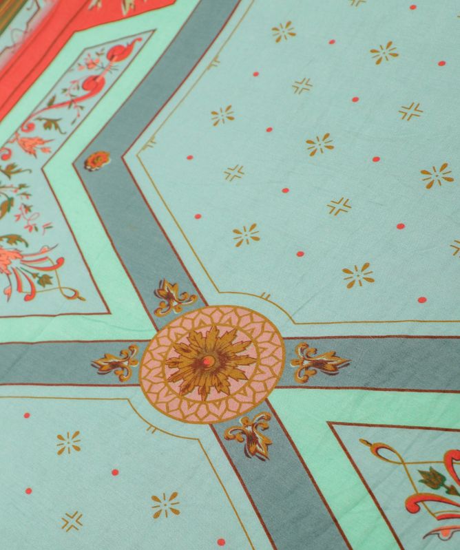 One Hundred Stars Fleur De Lys Aqua Scarf
