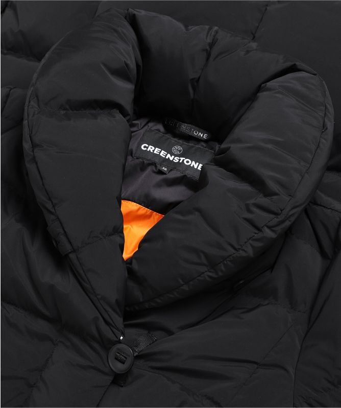 Creenstone Black Shawl Collar Puffer Jacket | Jules B
