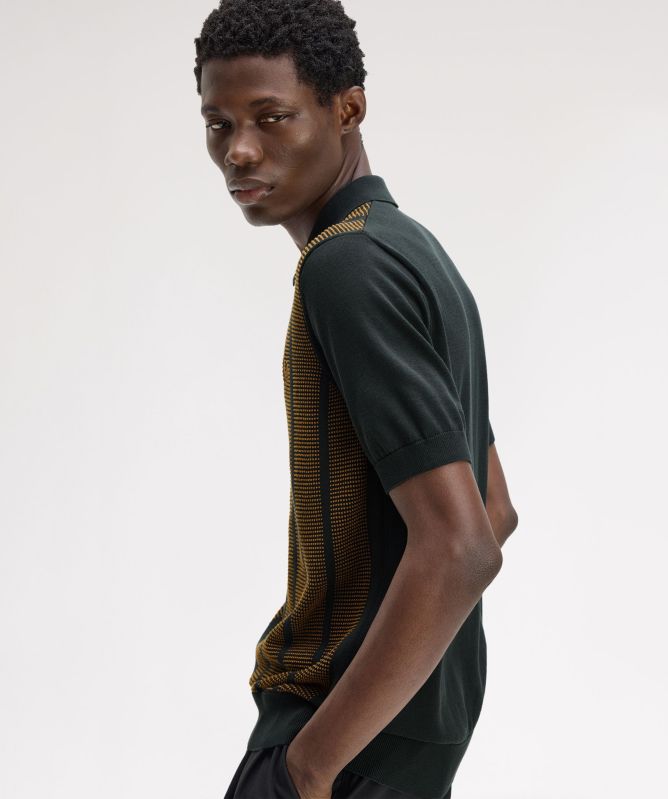 Fred Perry Textured Panel Knitted Shirt