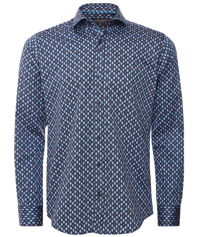 Guide London Slim Fit Geometric Shirt