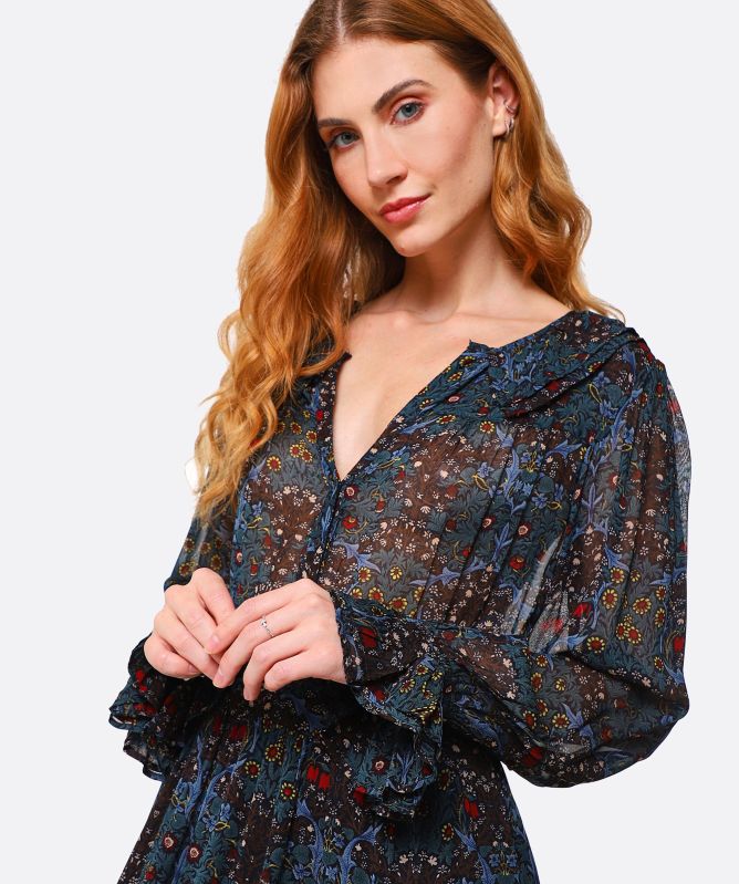 ba&sh Phoenix Sheer Midi Dress