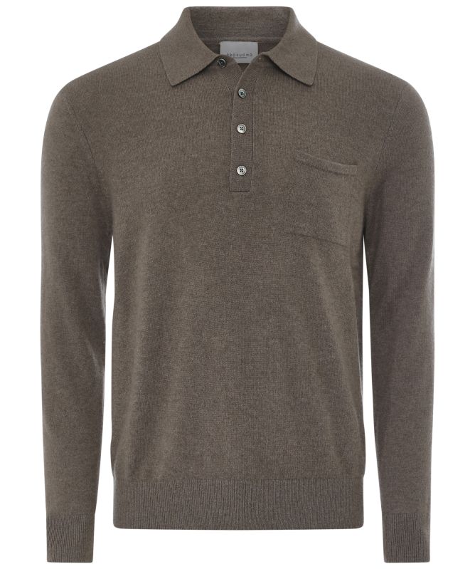 Profuomo Cashmere Long Sleeve Polo