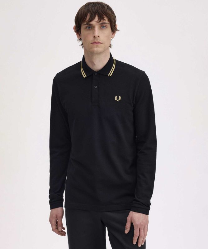 Fred Perry Navy Long Sleeve M1212 Polo Shirt