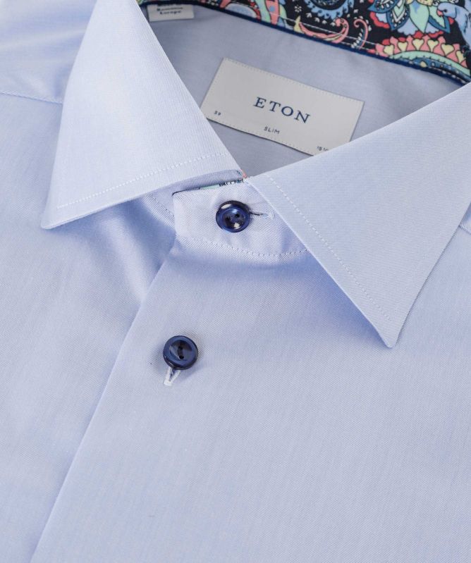 Eton Slim Fit Paisley Trim Shirt
