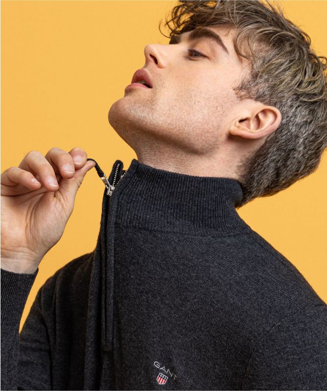 Superfine Lambswool Half-Zip Jumper