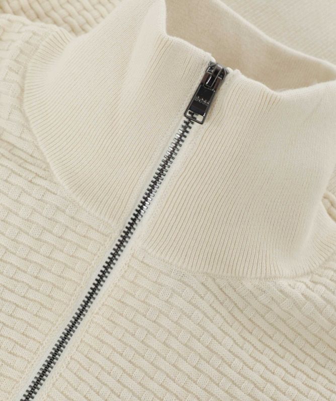 BOSS Textured Half-Zip Jumper