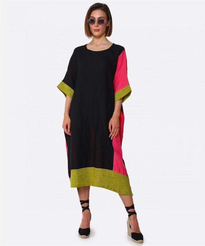 knee length dresses for ladies Laika Linen Dress Blossom – Jessie Juniper main image 1