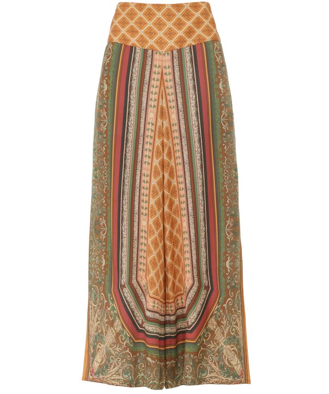 One Hundred Stars Amulet Gold Palazzo Trousers