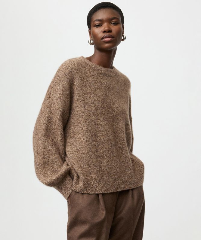 Soft Goat Marled Relaxed Fit Crewneck Jumper