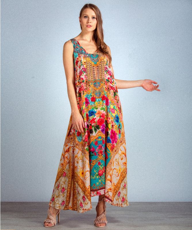 Inoa Matera Daphne Sleeveless Maxi Dress With Crystals