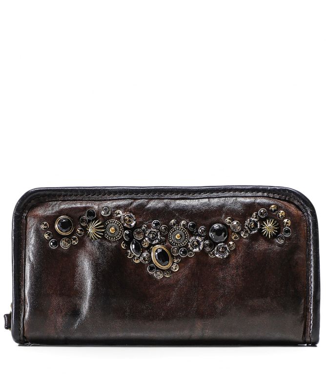Campomaggi Embellished Leather Zip Around Wallet