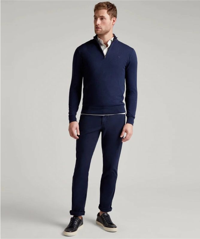 Hackett Cotton Silk Half-Zip Jumper