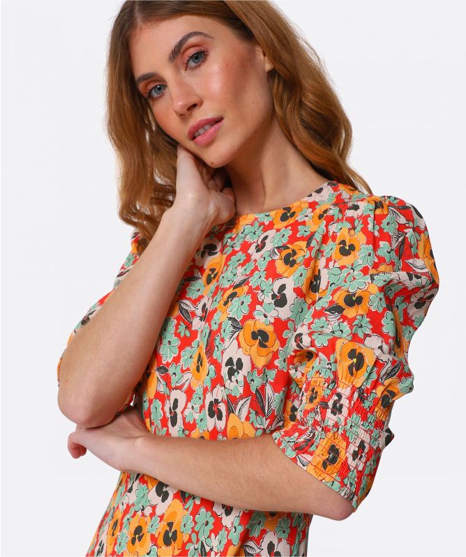 RIXO Jess Pansy Midi Dress