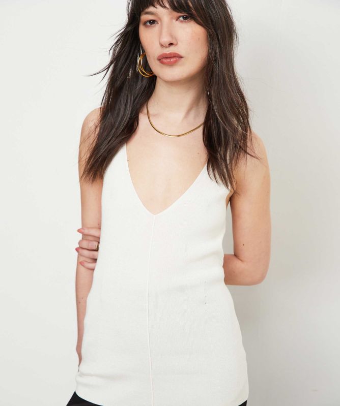 JOSEPH Satiny Rib Knitted Tank Top