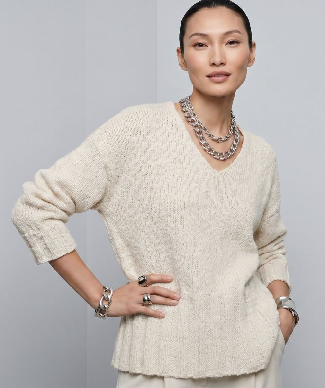 Lurdes Bergada Kombo V-Neck Jumper