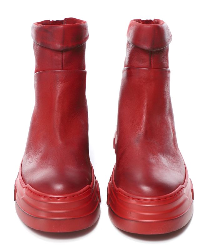 Lofina Leather Fold Over Ankle Boots