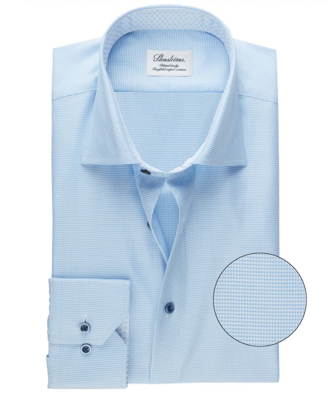 Stenstroms Fitted Body Micro Pattern Shirt