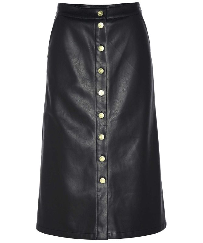 Barbour International Aria Faux Leather Midi Skirt