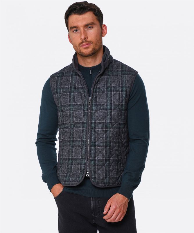 Waterville Water-Repellent Tartan Wool Theo Gilet