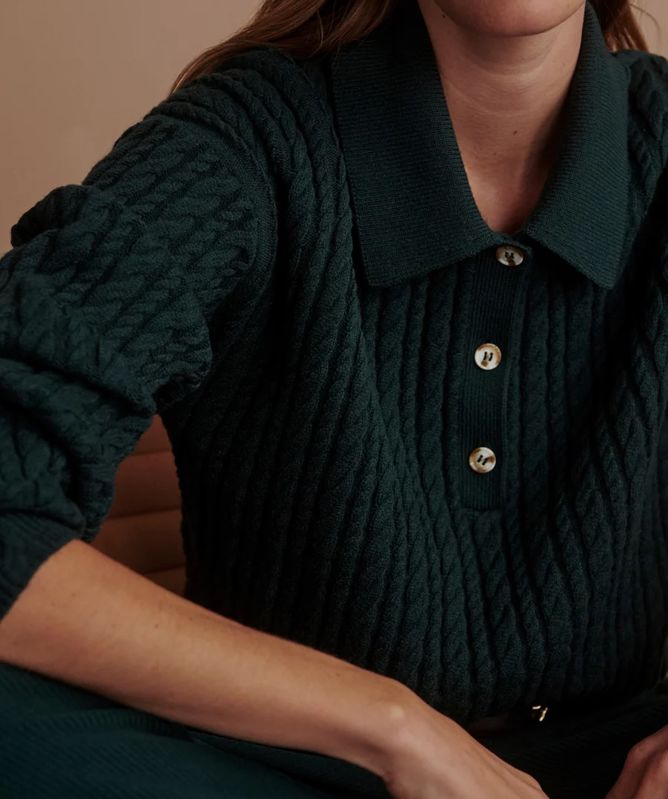 Varley Dottie Polo Knit Sweater