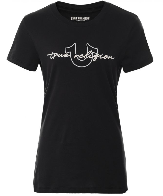 True Religion Black Script Logo Tee Jules B