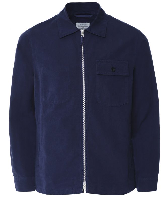 Hartford Linen Blend Zip-Through Dawson Overshirt