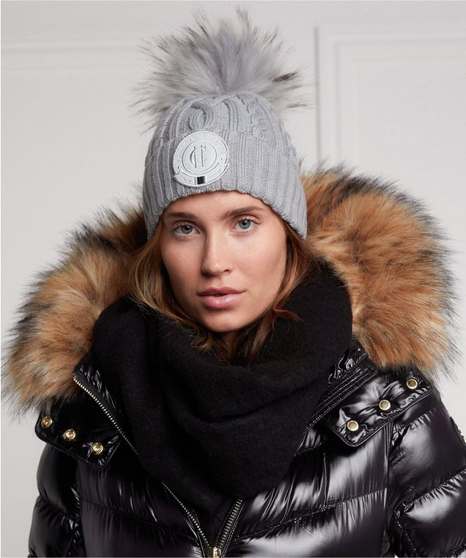 Holland Cooper Cable Bobble Hat