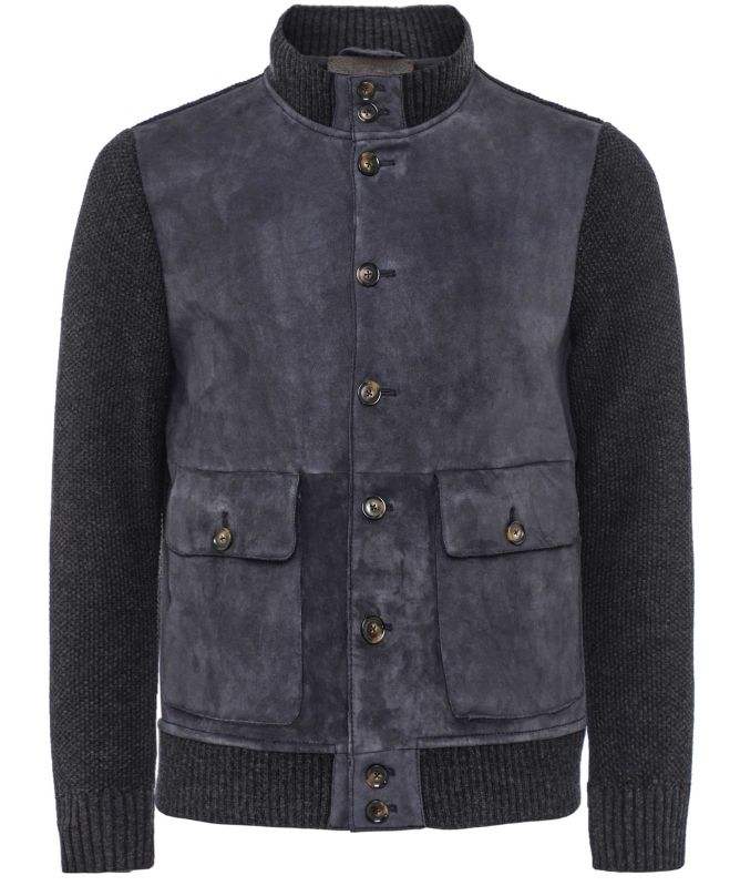 Jack Leathers River Bonded Suede Knit Jacket