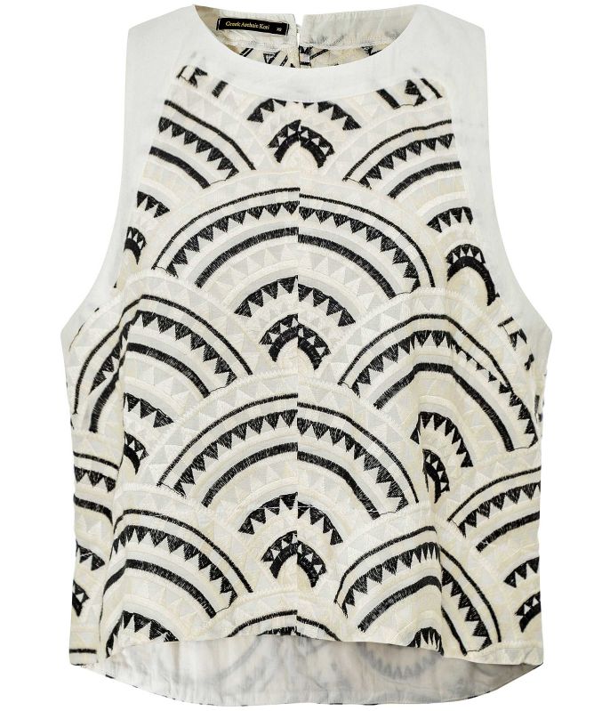Greek Archaic Kori Embroidered Tank Top