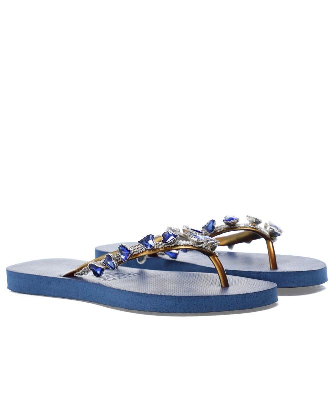 Uzurii Hearts Crystal Flip Flops