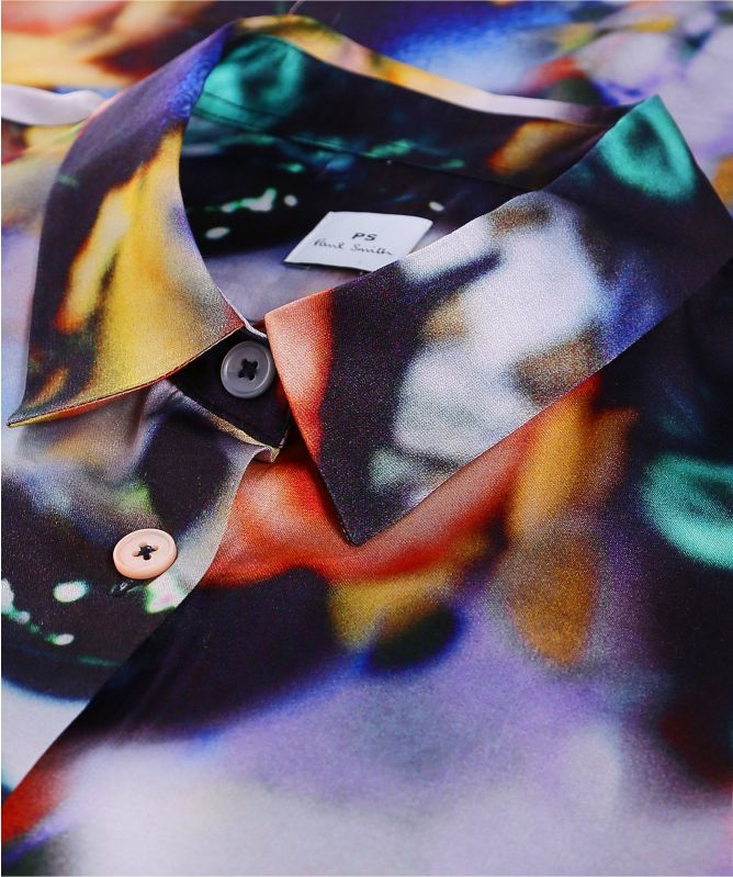 Paul Smith Satin Instant Rose Print Shirt