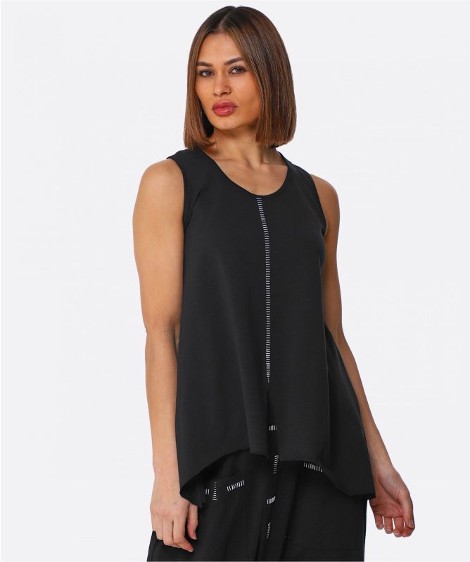 Philomena Christ Sleeveless Stitched Cotton Top