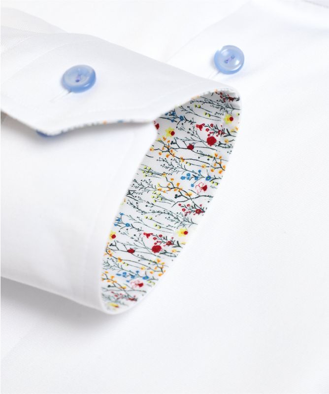 Eton Slim Fit Floral Trim Shirt