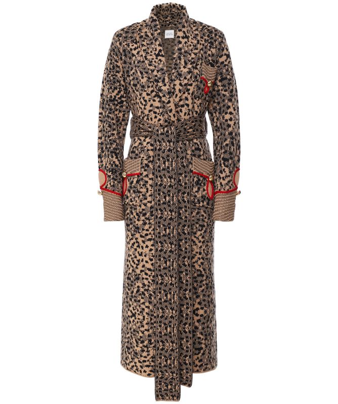 Hayley Menzies Hari Merino Jacquard Smoking Robe