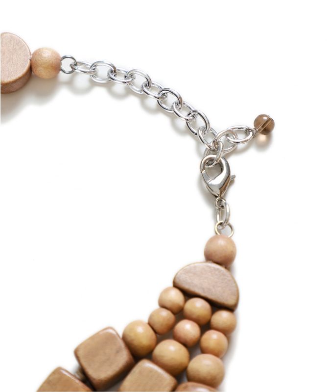 Zen Jewellery Square Beaded Wooden Necklace