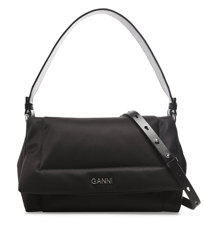 GANNI Black Pillow Crossbody Flap Bag | Jules B