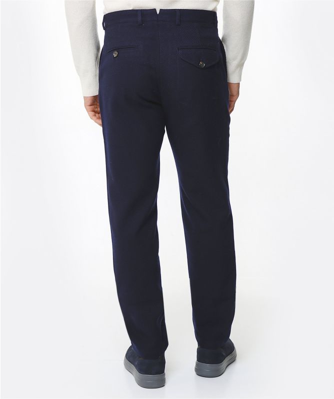 Wool Cotton Buttress Fishtail Trousers