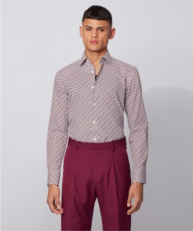 BOSS Slim Fit Geometric Print Jango Shirt