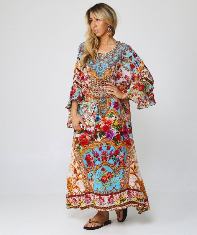 Inoa Covent Garden Silk Frill Sleeve Kaftan