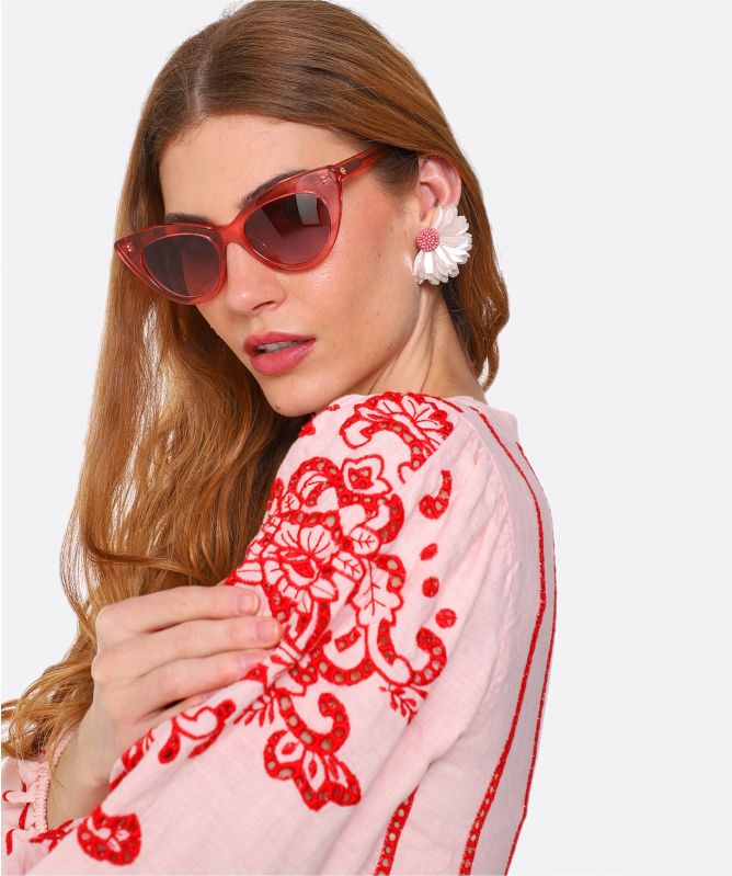 Olivia Dar Marigold Half Daisy Earrings