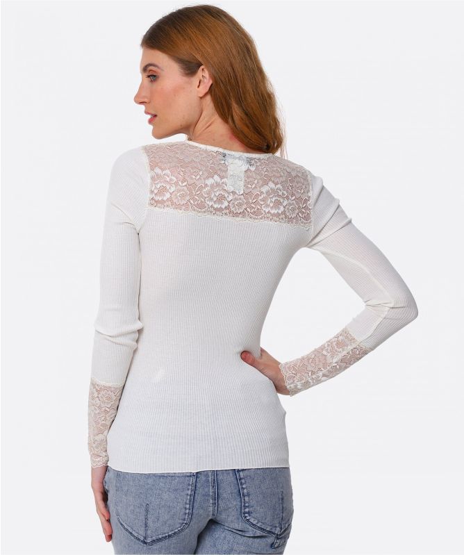 Rosemunde Birla Silk Lace Panel Top