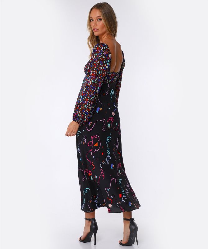 RIXO Gio Silk Midi Dress