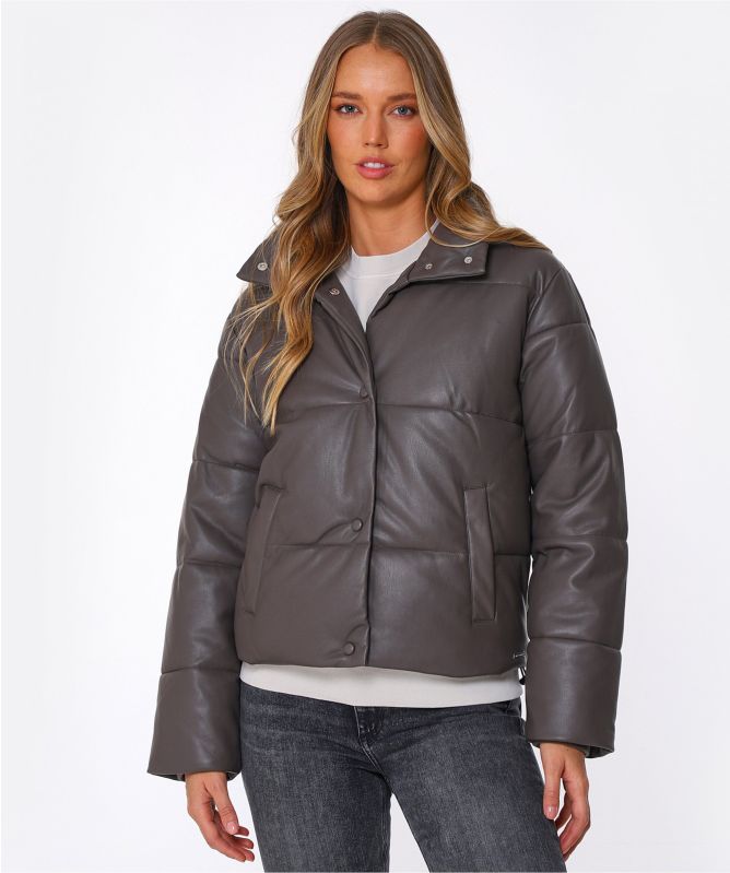 Rino and Pelle Azizi Vegan Leather Puffer Jacket