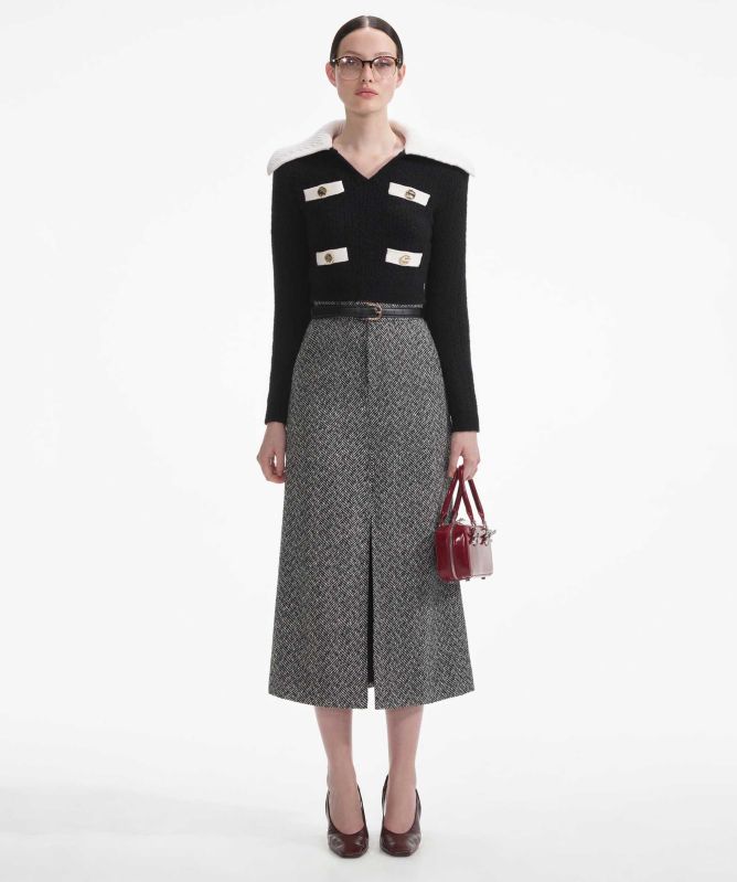 Self-Portrait Cropped Cashmere Blend Jumper