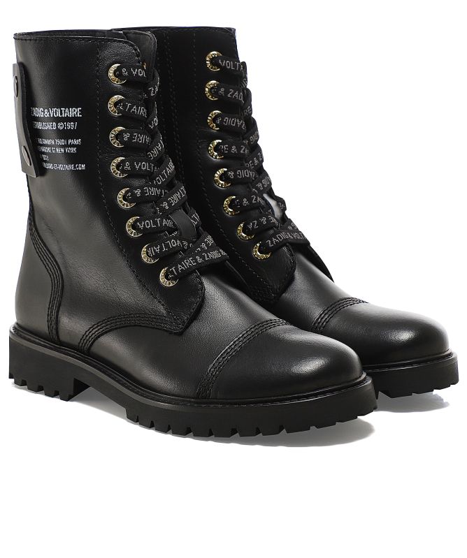 Zadig and Voltaire Joe Leather Combat Boots
