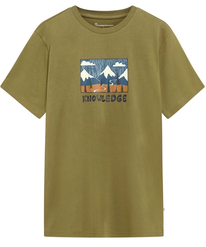 Knowledge Cotton Front Print T-Shirt