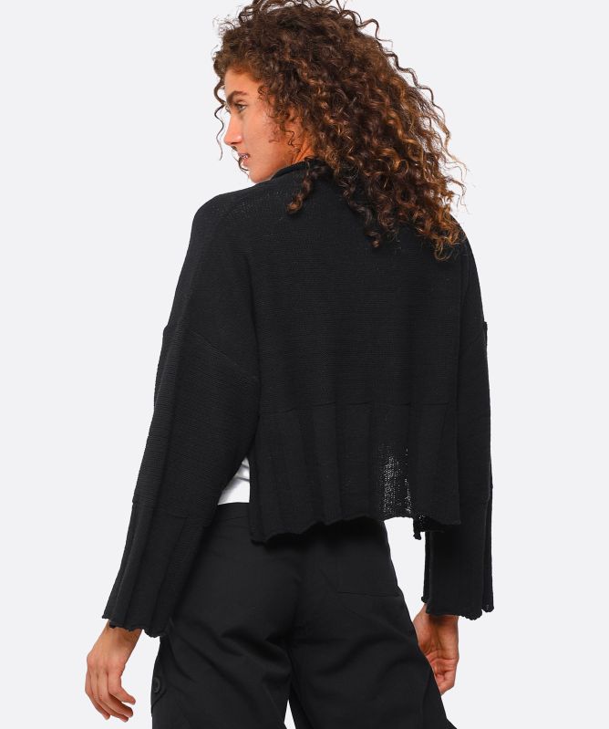 Lurdes Bergada Knitted Ribbed Trim Cardigan