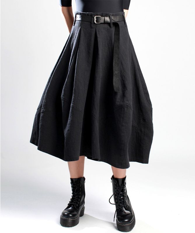 Lurdes Bergada Linen Midi Skirt