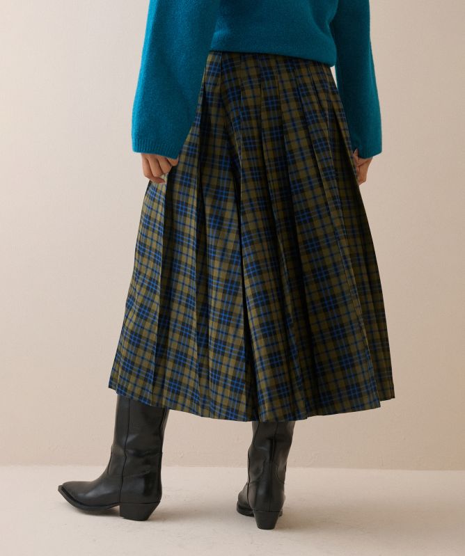 Nobody's Child Tartan Pleated Midi Skirt
