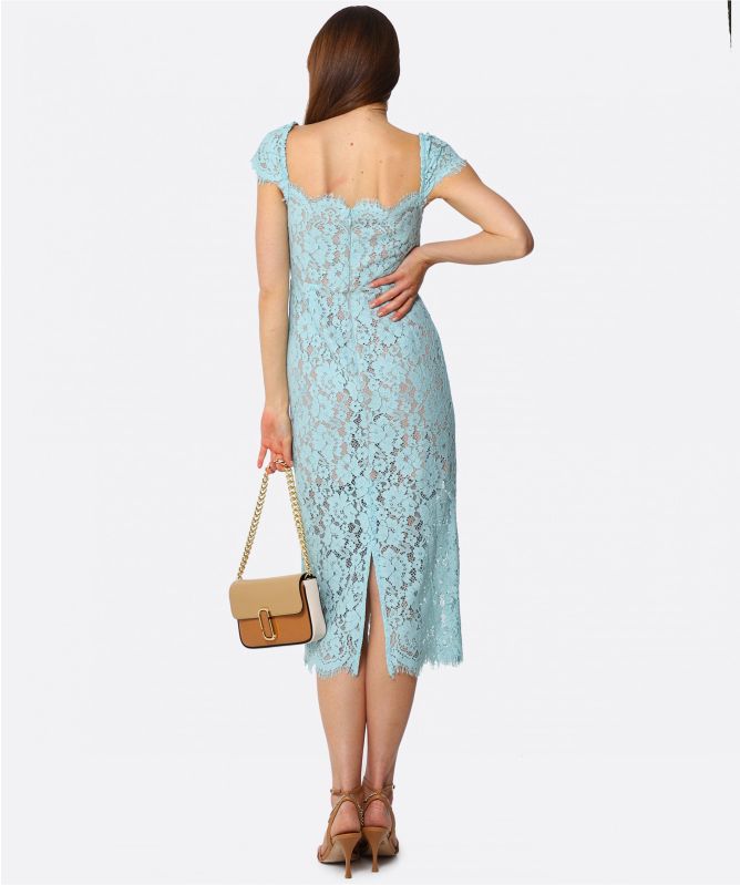 self portrait lace midi dress blue self-portrait - Blue Lace Embellished Midi Dress